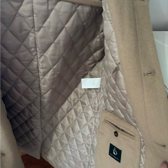 Ralph Lauren Coat Womens Beige Wool Hooded Quilt Lined Jacket size S - Picture 6 of 7